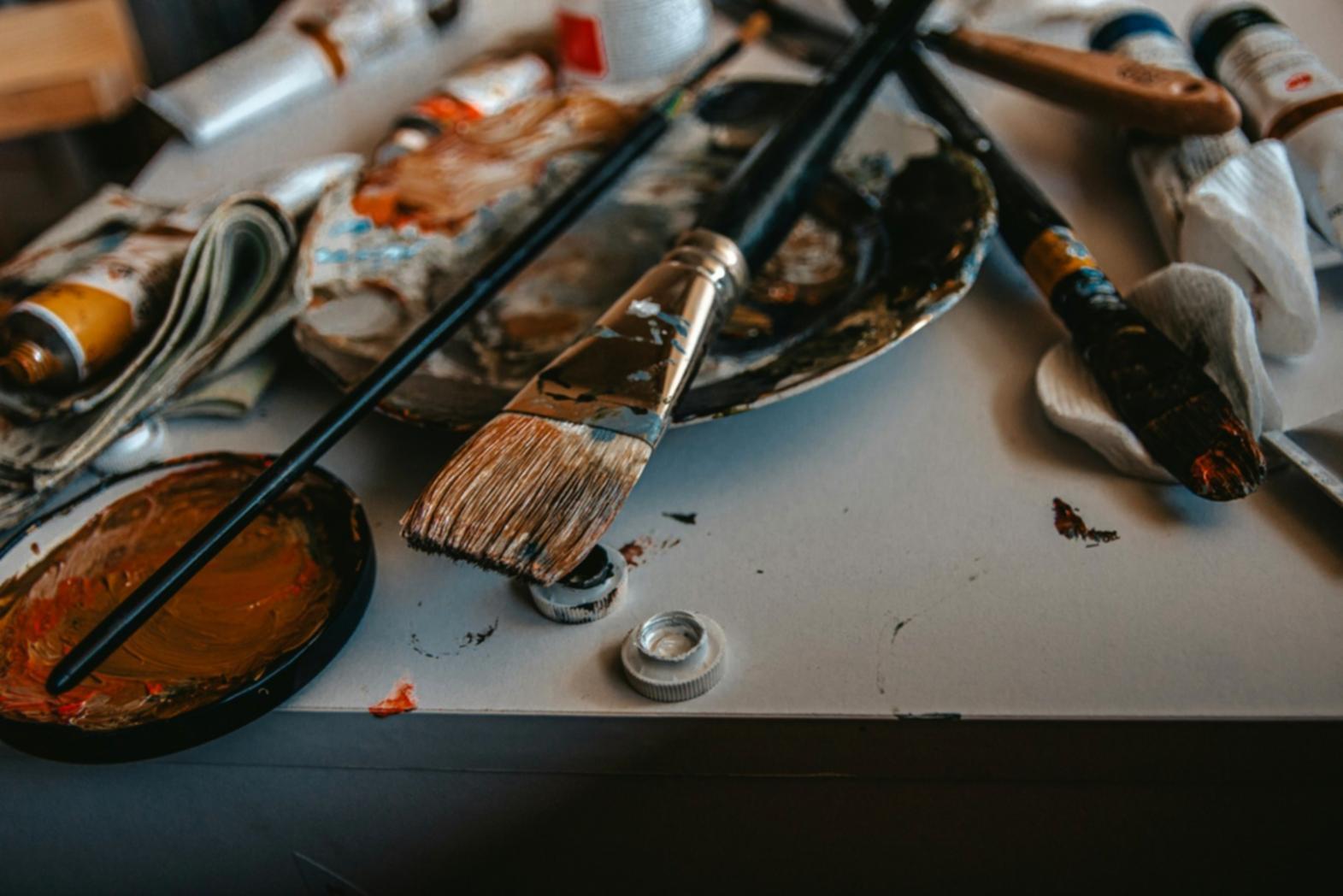 Color mixing exercise with warm and cool palette exploration